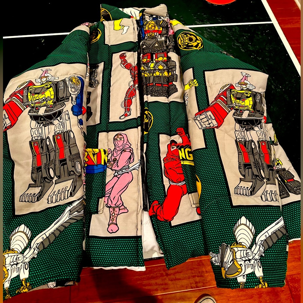 Custom made mighty morphin power rangers comforter jacket 90s vintage comforter